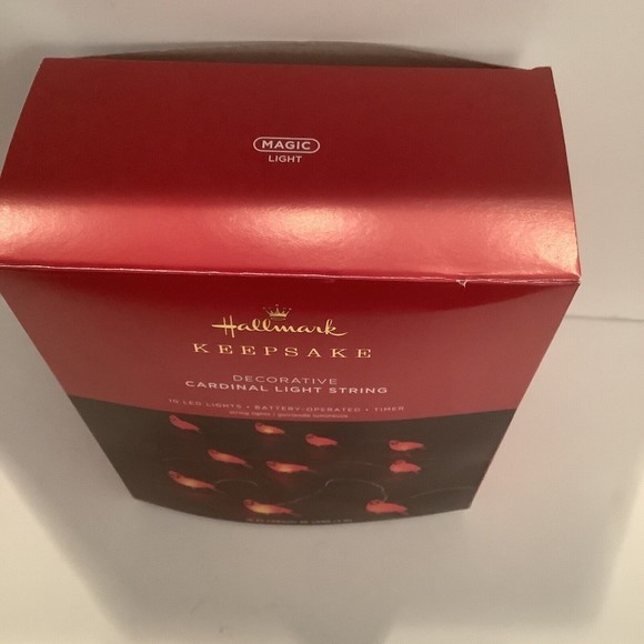 Hallmark Decorative Cardinals Magic Light String 10' With 6 Hour Timer 2021 NEW - Picture 2 of 6